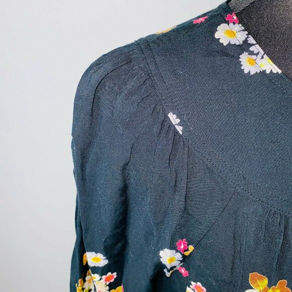 Anthropologie Maeve Womens Top XS Boho Floral Print Button Down Shirt - Picture 4 of 7